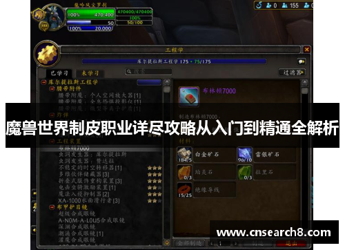 魔兽世界制皮职业详尽攻略从入门到精通全解析